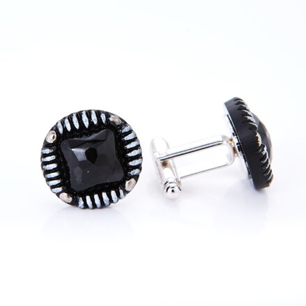 Silver cufflinks YABLOGLASS - Zebra