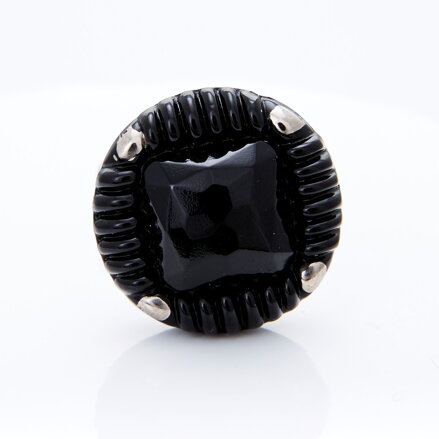 Silver cufflinks YABLOGLASS - Black and Silver