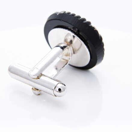 Silver cufflinks YABLOGLASS - Black and Silver