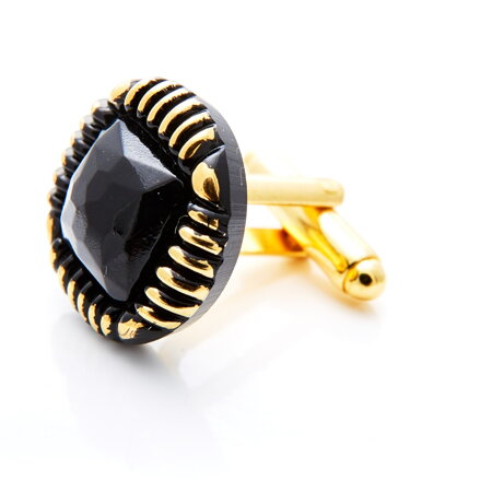 Black and Gold costume jewelry men's cufflinks