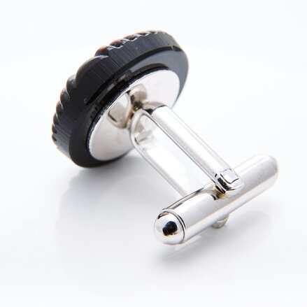 Cufflinks YABLOGLASS - Black with red seam