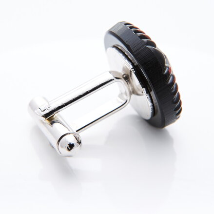 Cufflinks YABLOGLASS - Black with red seam