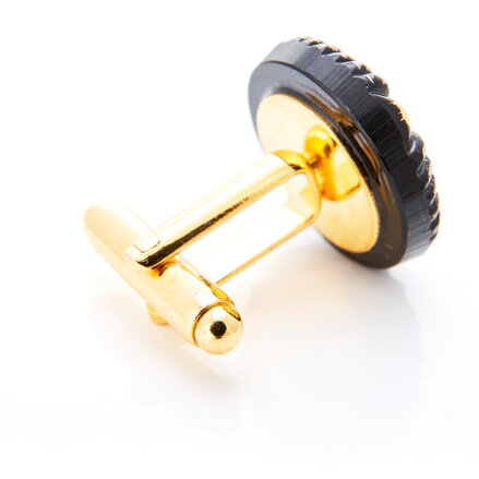 Black and gold cufflinks YABLOGLASS - Gold and silver