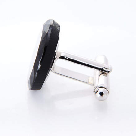 Silver cufflinks YABLOGLASS - All Black Onyx
