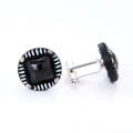 Silver cufflinks YABLOGLASS - Zebra