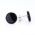 Silver cufflinks YABLOGLASS - All Black Onyx