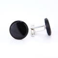 Stříbrné černé manžetové knoflíčky YABLOGLASS - All Black Onyx